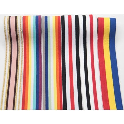 Rainbow High Elastic Bands 4cm Wide Grain Trousers Elastic Ribbon Waistband 40mm Thickening Latex Webbing Bags' Sewing Cloth 1M