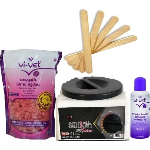 Vi-Vet Smooth Machine Vivet Beads Pearl Waxing Powdery Pink 4'lü Set