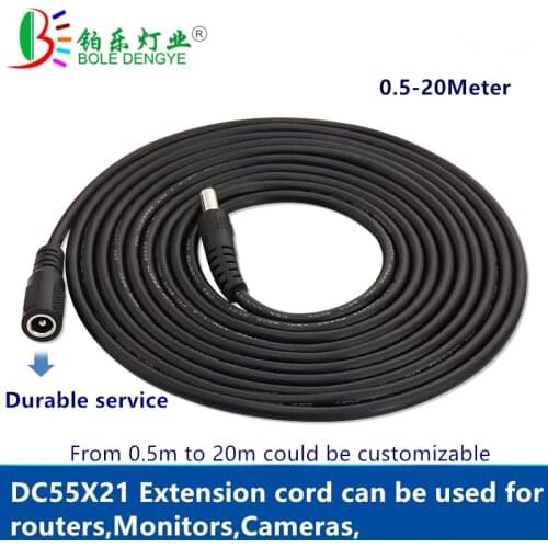 Extension cable male female DC power cord wire for LED power Adapter 5.5mm*2.1mm extend wire 1m/2m/3m/5m/10m/15m/20m CamerCCTV