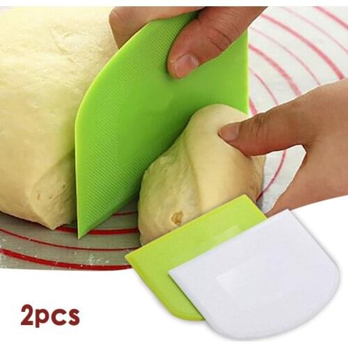 2PC Plastic Cake Cream Spatula Dough Scraping Cutter Soft Butter Batter Scraper Baking Tools Kitchen Bread Baking Accessories