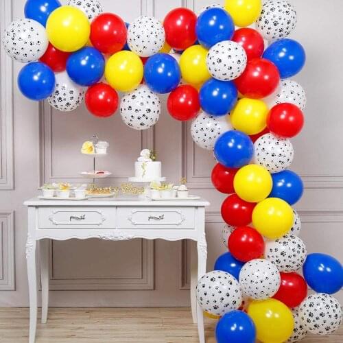 87pcs Pet dog paw latex balloon chain arch animal theme birthday party decoration kids toy Globos helium inflatable ball supply