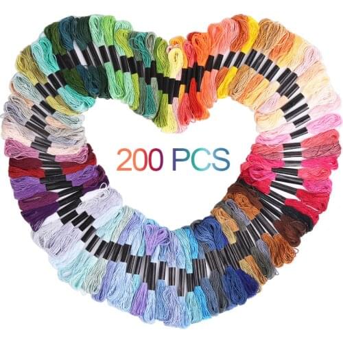 LMDZ Multicolor Embroidery Thread Cross Stitch Floss Threads Cotton Sewing Skeins Kit DIY Sewing Tool 50/100/150/200pcs