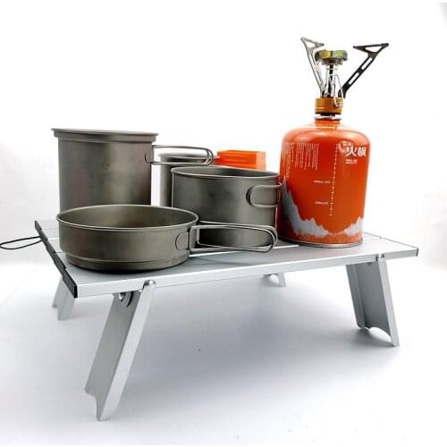 Camping Table Small Ultralight Folding Table with Aluminum Table Top Easy to Carry Prefect for Outdoor Picnic Silver
