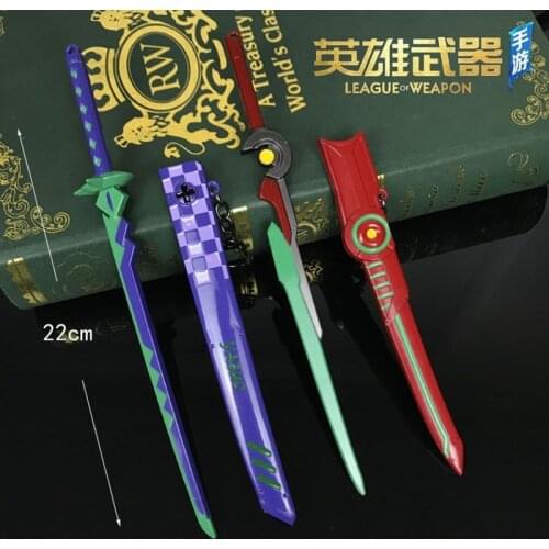 Alloy Sword Toy League Game Peripheral Katana With Sheath Knife Weapon Model Ornaments Metal Crafts Holiday gift