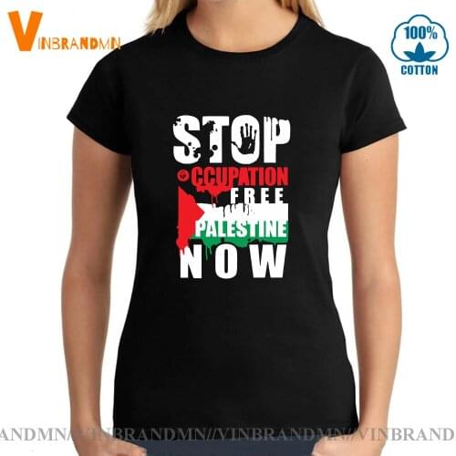 Fashion Short Sleeve Nostalgia Tshirt Stop occupation Palestine Now Brand Design Fans Cheer Tshirt Palestine Flag Women T shirts
