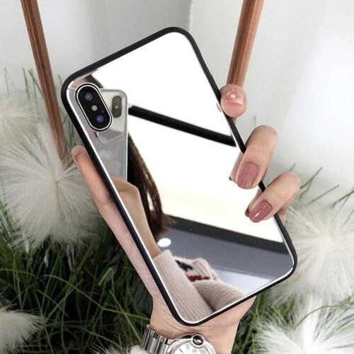 Soft Silicone Mirror Case For iPhone 11 pro max XR XS Max X Full Cover Fitted Cases For iphone 6 6s 7 8 plus Shell Film Bumper