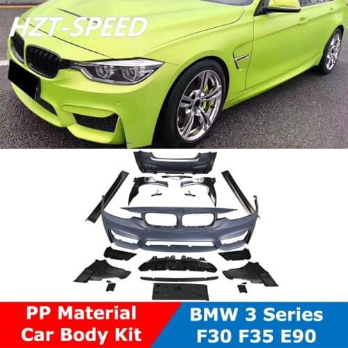 3 Series PP Unpainted Car Body Kit Front Bumper Fender Side Skirts Rear Bumper For BMW 3 Series F30 F35 E90 Modify M3 Style
