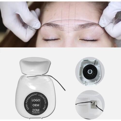 New Microblading MAPPING STRING Pre-Inked Eyebrow Marker thread Tattoo Brows Point 20m Pre Inked tattoo PMU string for mapping