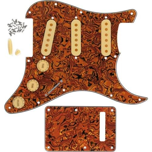 NEW Set of 11 Hole SSS ST Pickguard Back Plate with Knobs Switch Tip Caps 50/52/52mm Pickup Covers
