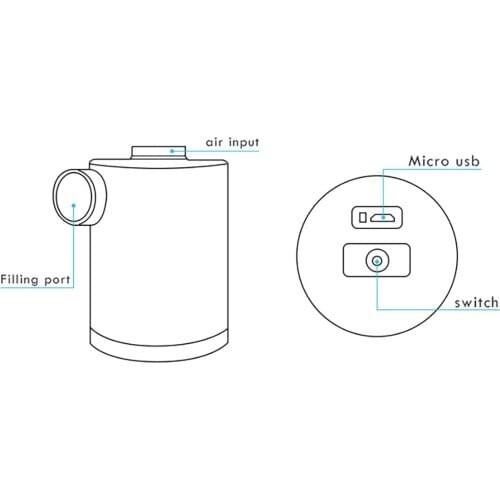 Mini Portable Lightweight Air Pump Portable USB Charging IPX7 Waterproof
