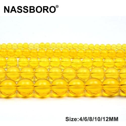 Transparent Lemon Yellow Man-made Crystal Beads Glass Stone Beads for Jewelry Making Loose Spacer Handmade/DIY Bracelet Necklace
