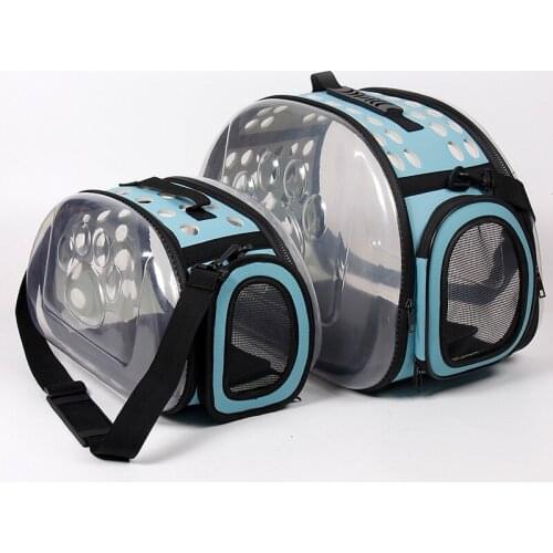 Transparent Folding Pet Cat Outdoor Shoulder Bags Dog Carrier Bag Handbag Lightweight Totebag Breathable Cat Carrying Travel Bag