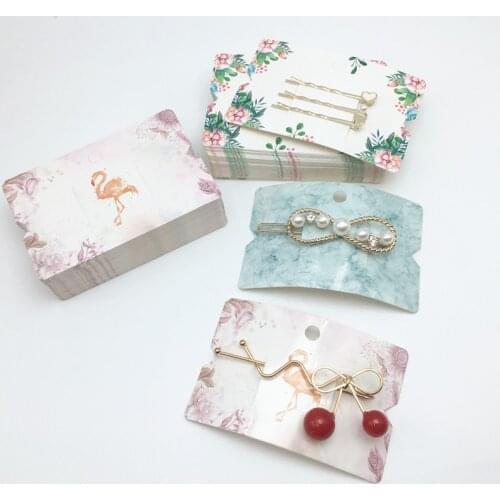 100PCS/Lot 8.5*5.5cm Blank Simple Hairpin Cards Kraft Paper Hair Accessory Display Packaging Cards Rubber Band Headband Cards