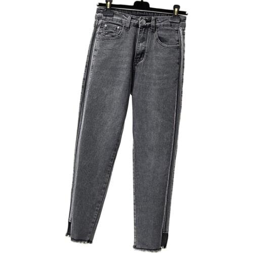 Plus Size Women Stretch Jeans Cropped Stiletto Pants Ladies Basic Slim Jeans Spring Autumn Womens Clothing Female 4XL 100 KG