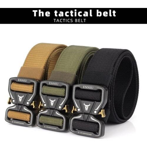 Tactical Belt Military Molle Alloy Buckle Male Waistband Leisure Belt Quick Release Quick Dry Elastic for Fishing Hunting