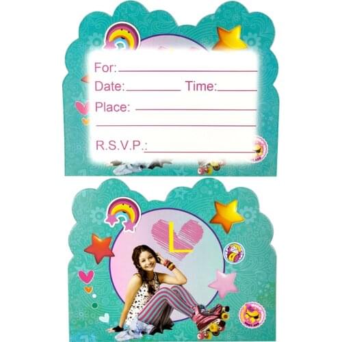 Soy Luna Theme Invitation Cards Baby Shower Events Party Decoration Kids Girls Favors Birthday Party Supplies 10pcs/pack