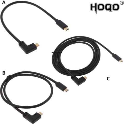 USB 3.1 90 Degree Elbow Type C Male to USB Male Plug Data Sync Cable Fast Charging Line Connector for Tablet Smart Phone