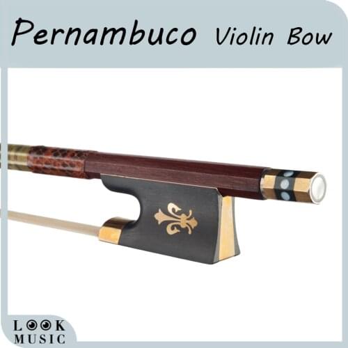 4/4 Top Level Pernambuco Violin Bow Perfect Balance Real Mongolia Horse Hair Violin Parts Accessories