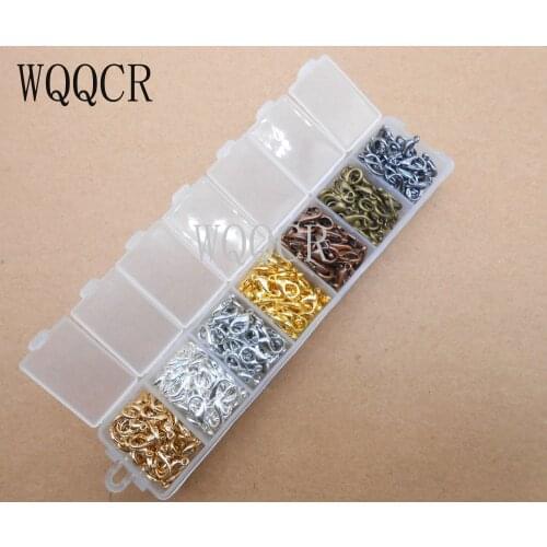 12*6mm 7x50pcs/Lot New DIY 350PCS Clasps Hooks Style Multiple Colour Sale Metal Lobster Buckle Apply To Key Accessories Jewelry