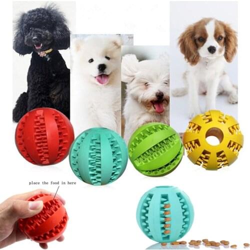 Dogs Chew Toy Dog Feeder Rubber Pet Feeding Food Ball Tooth Cleaning Balls Bite Resistant Puppy Interactive Training Toy Balls