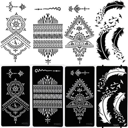 1 Sheet Tattoo Stickers Stencils New Fashion Henna Tattoo Stencil Temporary Arm Tattoo Diy Body Art Sticker Henna Kit Tools