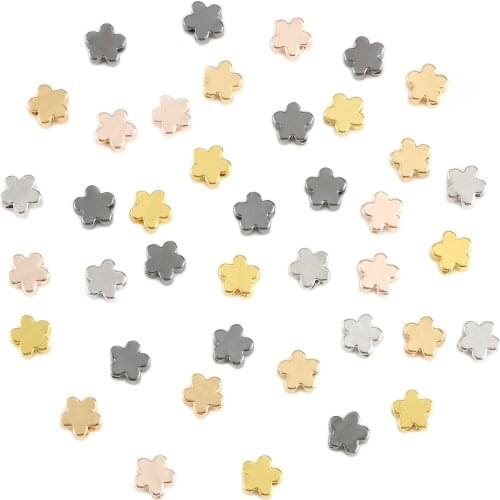 Charms Plum Flower Beads Plated Crafts Color Retention Copper Beads For Jewelry Making Diy Bracelet Necklace 10pcs/20pcs