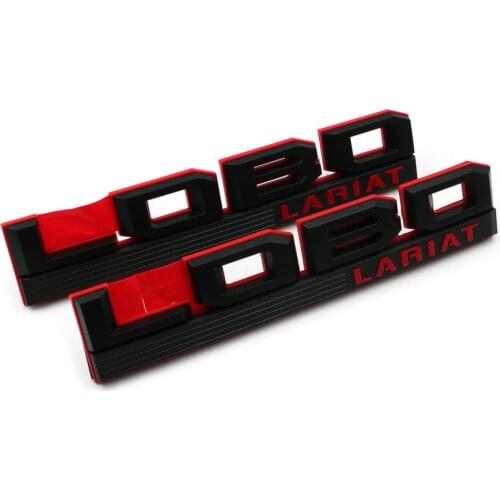 2Pcs For F150 LOBO LARIAT Letter Car Fender Plastic Badge Emblem Sticker Decal Styling Decoration