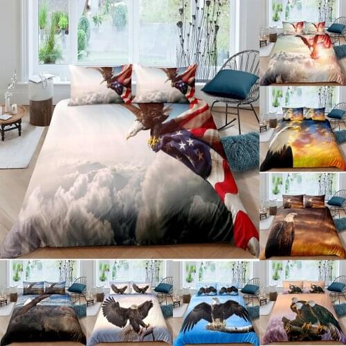 Eagle Print Bedding Set Boys Teens 3D Animals Duvet Cover Bedclothes Home Luxury Housse De Couette Dekbedovertrek 3pcs