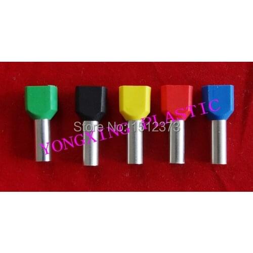 3100PCS/Lot twin wire ferrules cable twin cord end terminal from 2*0.5 to 2*10 square 8 size 5 color