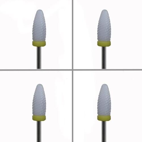 4pcs White Ceramic Nail Drill Bit - Flame Bit - XF