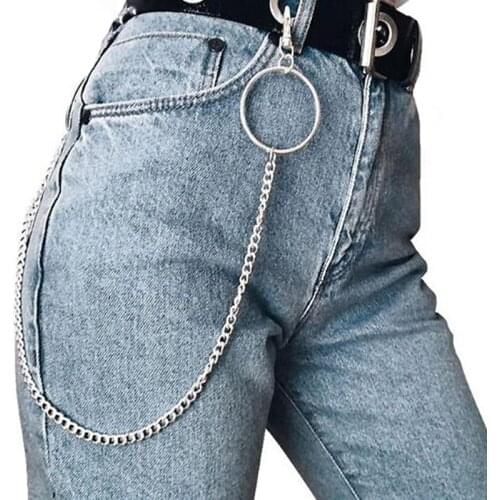 60cm Rock Punk Long Metal Wallet Belt Chain Trousers Hipster Pant Jean Keychain Ring Clip Keyring HipHop Jewelry