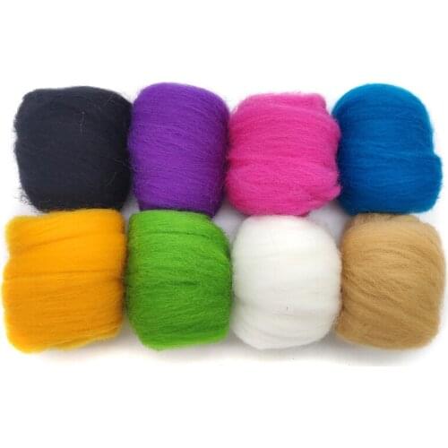 80g (8 Colorsx10g)Merino Wool Roving for Needle Felting Kit, 100% Pure Felting Wool, Soft Delicate, Can Touch the Skin (No. 06)