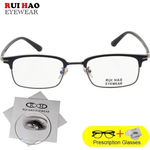 Eyebrow Prescription Glasses Customize Resin Lenses 2 Color Optical Eyeglasses Frame Myopia Hyperopia Progressive Spectacles