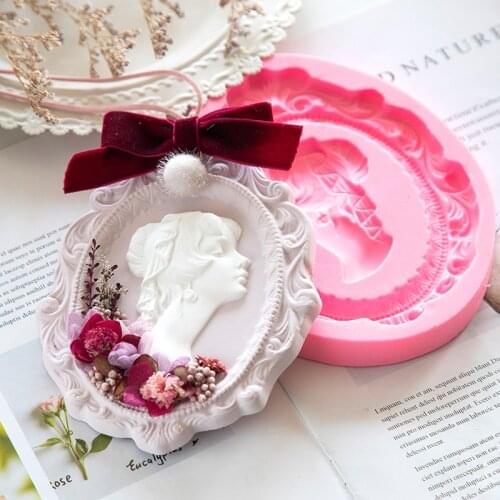 Elegant Queen Vintage Silicone Mould Cake Chocolate Decor Embossed Princess Middle Ages Gypsum Plaster Art Candle Soap Mold EU