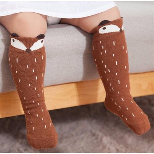 Baby Socks Fox Cat Animal print baby Socks 2021 new Cartoon Knee High Long Leg Warmers Boy Girl Children Socks fashion Socks