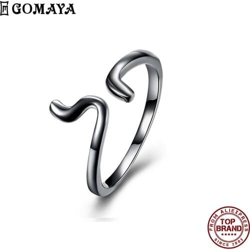 GOMAYA Minimalism Adjustable Opening Rings For Women Trendy Simple Style Finger Ring Party Prom Hot Sale Fashion Jewelry Bijoux