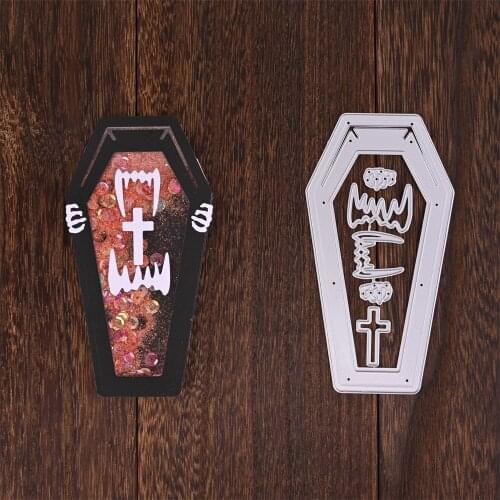 Halloween Coffin And Teeth Dies Metal Cutting Knife Mold For Diy Scrapbooking Craft Stencil Templates Die Cutter Embossing New