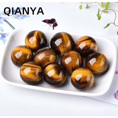 24-26mm Natural Tiger Eye Stone Ball Sphere Rolling Stone Aura Fengshui Decoration Collection Handicraft Energy Gem Mineral
