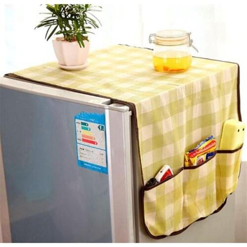 2pcs Refrigerator Storage Cover Home Non-woven Fabric Snacks Remote Control Small Items Dust Organizer Microwave Oven Lid