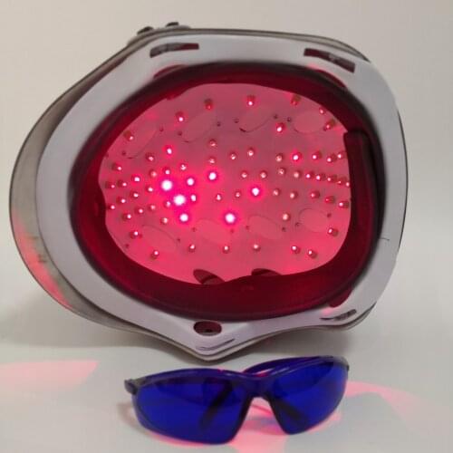 LLLT Therapy for hair loss treatment 650nm 68 diode laser helmet hair regrowth with glasses