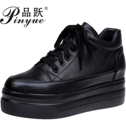 Good quality 35-39 Spring Casual Solid Women Shoes Pu Leather Lace-Up Loafers Platforms British Style Ladies Oxfords