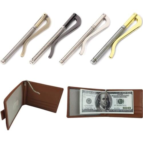 Y166 Metal Bifold Money Clip Bar Wallet Replace Parts Spring Clamp Cash Holder