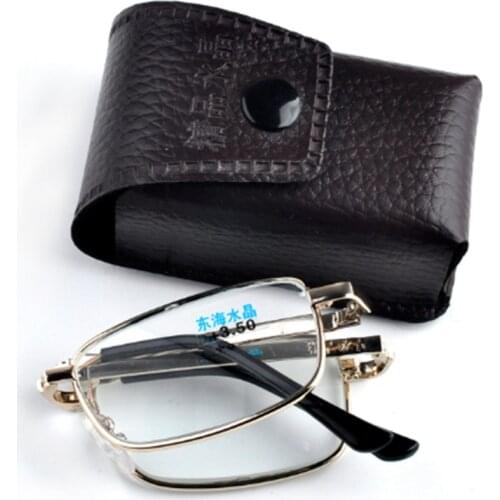 Fashion New Unisex Transparent Crystal lens Collapsible Reading Glasses +1.0 to +4.0 YJ033