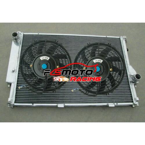 NEW Aluminum Radiator + FAN For BMW 5 7 Series E34 M5 S38 530i/535i & E32 730i/730iL/735i/735iL ENGINE 3.5L MT 1985-1995 KIT