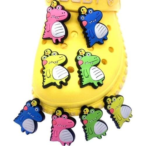 Wholesale Mix 50PCS Cartoon Crocodile Croc Jibz Decoration PVC Accessories For Wristband Animal Shoes Charms Kids X-mas Gifts