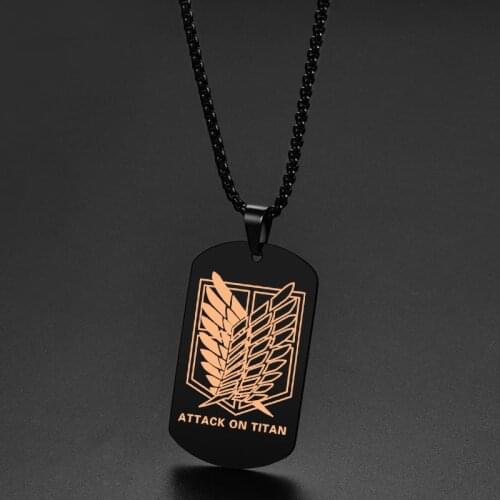 Attack On Titan Levi Ackerman Eren Jaeger Coplay Necklace Scout Regiment Symbol Teens Metal Wings Of Liberty Pendant Necklaces