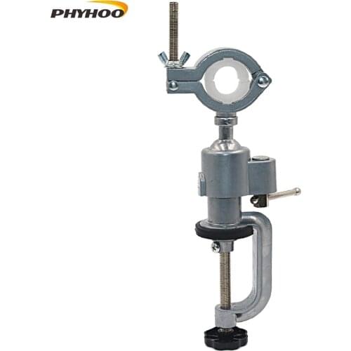 PHYHOO 360 Degree Aluminum Pliers Universal Rotating Vise Electric Drill Wooden Table Vise Aluminum Alloy Drill Table Vise