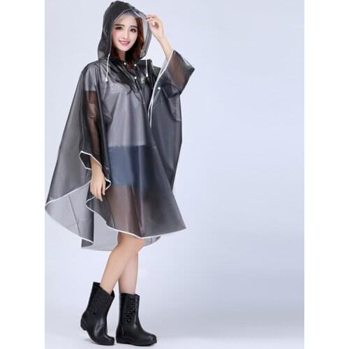 EVA Women Raincoat Eco-friendly Jelly Glue Rain Coat Poncho Waterproof Cloak Raincoats Adult Bicycling Hiking Windproof Rainwear