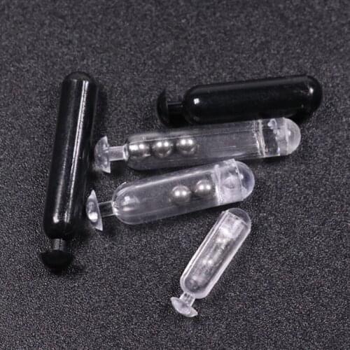 30pcs Saltwater Fishing Plastic Rattles Sound Tube Rattles Build in Soft Worm Hard Lure Fly Tying Material Accessories #1 #2 #3