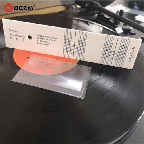 1set Pickup Calibration Distance Gauge Protractor Record LP Vinyl Turntable Phonograph Phono Cartridge Stylus Alignment 19cmx4cm